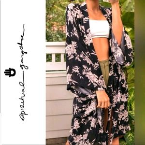 Spiritual Gangster Maya Black floral Kimono
